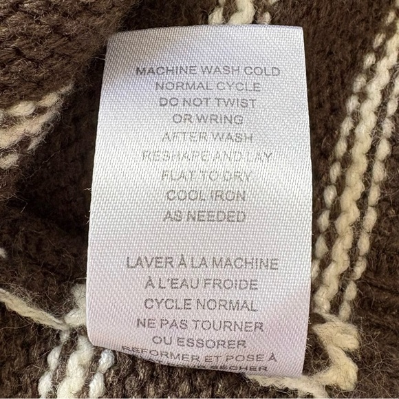 T TAHARI Sweater Brown and White Stripes Long Sleeve Large - Picture 5 of 8